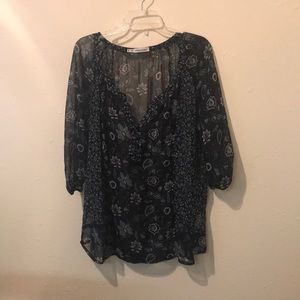 Blue patterned blouse
